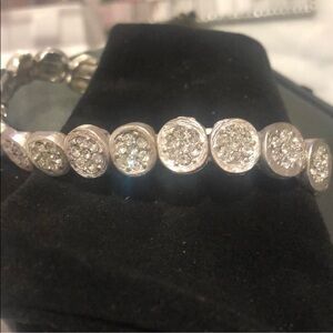 Organic Shaped Pavé Crystal Bracelet-Gold or Silver avail-Boutique